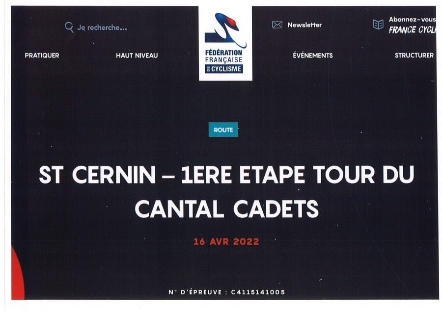 TOUR CANTAL CADETS SAINT CERNIN CANTAL