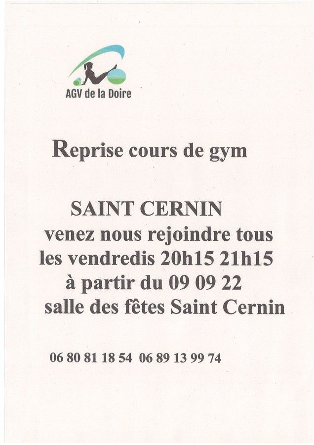 COURS GYMNASTIQUE SAINT CERNIN CANTAL